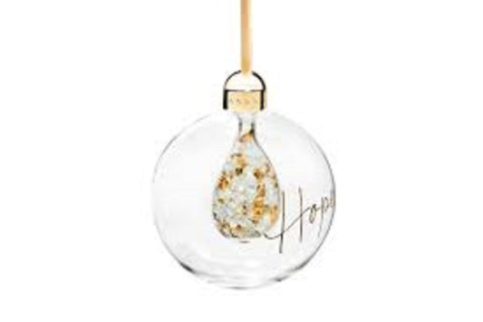 ANNA NEW YORK Holiday Hope Ornament Gold Crystal Glass Ball by ANNA New York