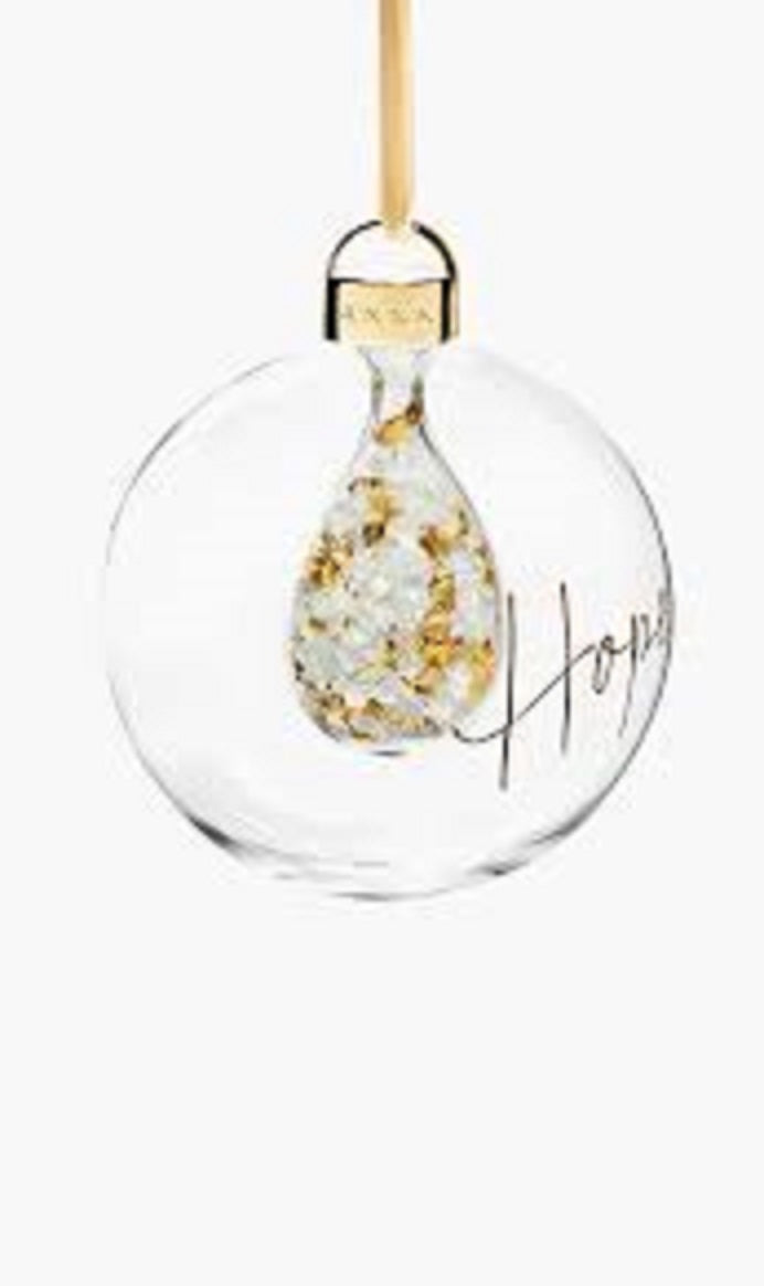 ANNA NEW YORK Holiday Hope Ornament Gold Crystal Glass Ball by ANNA New York