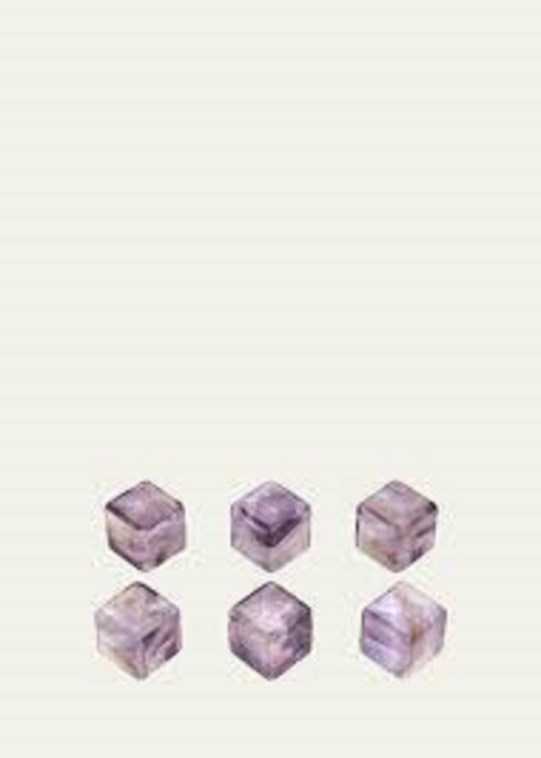 ANNA NEW YORK Vida Whisky Cubes, Amethyst Quartz, Set of 6 Gift