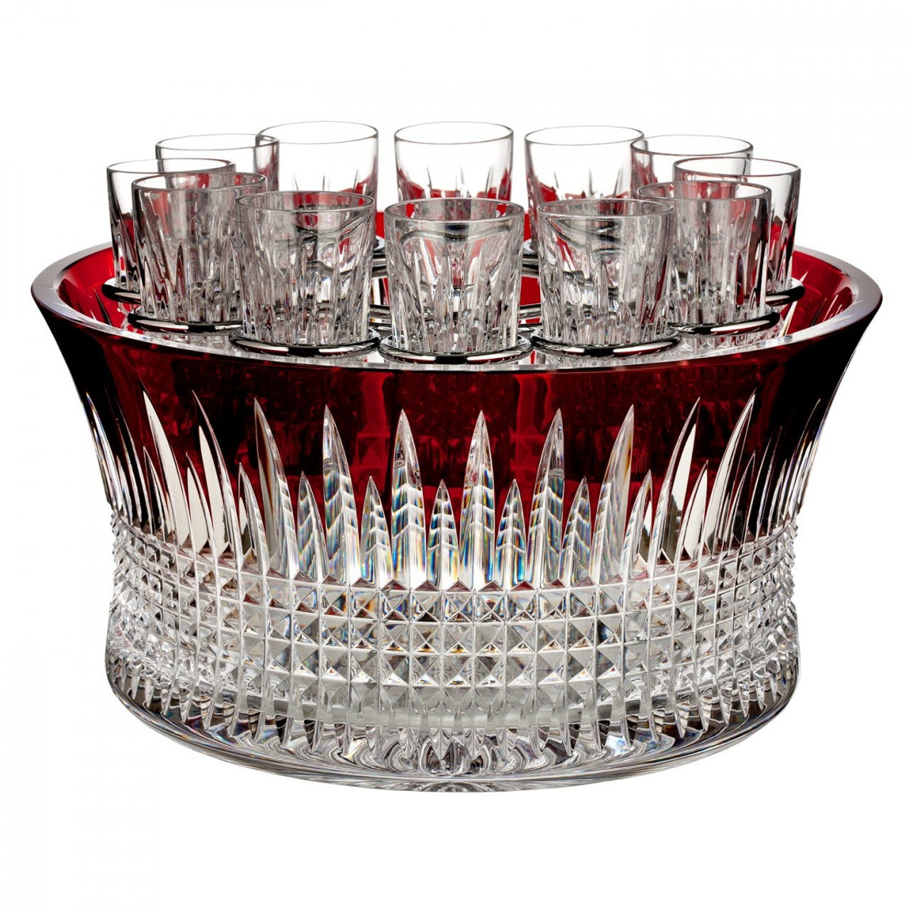 Waterford Lismore Diamond Red 10" Vodka Chiller Set by Waterford