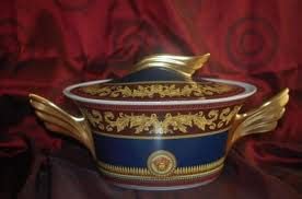 Rosenthal Versace, Iconic Heroes Large Oval Covered Vegetable Bowl, Schüssel mit Deckel, Soup Tureen, Multi Color, 54 oz VERSACE, Germany