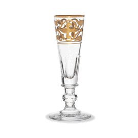 BACCARAT LEAD CRYSTAL BYZANCE 24 CARAT GOLD CHAMPAGNE FLUTE STEMWARE Model # 2106010