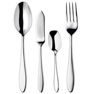 Wedgwood Waterford Cutlery Claremont Flatware 3 Piece Serving Set, Simple silhouettes and soft curves characterize the Claremont collection of stainless steel flatware. Featuring a sleek and simple look, this 3-Piece Serving Set includes a Cake / Pie Serv