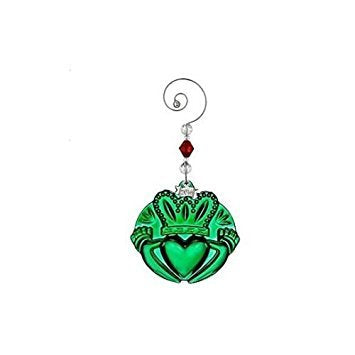 Waterford 2016 Annual Irish Green Claddagh Crystal Christmas Ornament Ireland