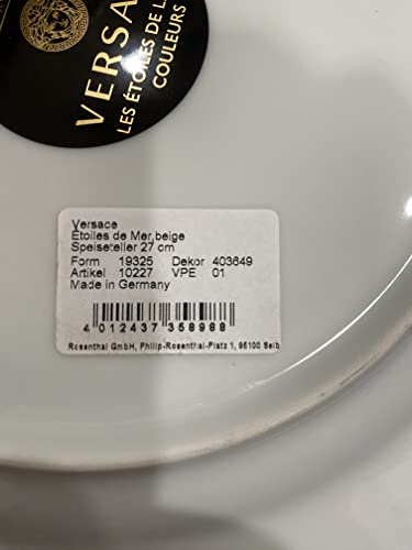 Rosenthal Versace Etoiles de la Mer Versace Beige Purple Diner Plate 10.5 inch