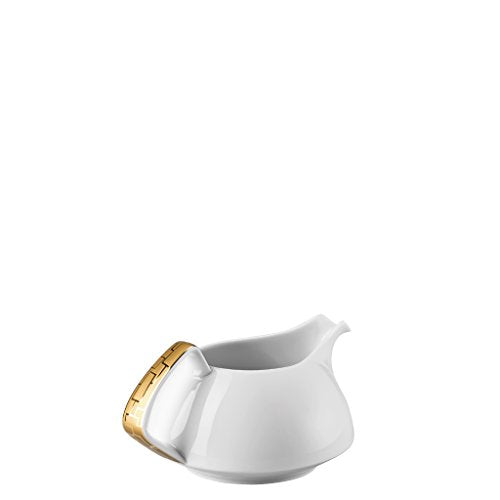 Rosenthal Sauceboat in Porcelain Tac gropius, Gravy Boat Gold Handle, Elegant SAUCES of Porcelain