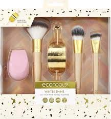 EcoTools Winter Shine Beauty Kit Brush Set, Gold Hair Pin Included