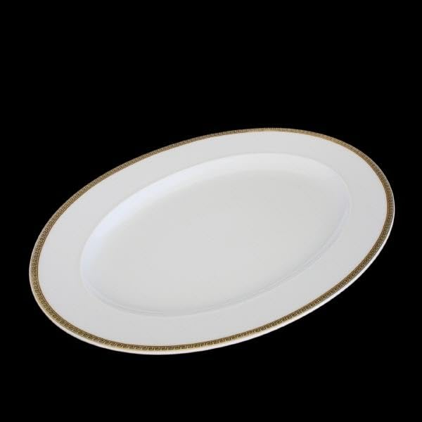 Rosenthal Versace, VERSACE, Ikarus Medaillon Méandre d'Or Serving Platter Germany Large Platter Fischplatte, 50 cm, 20 inches long