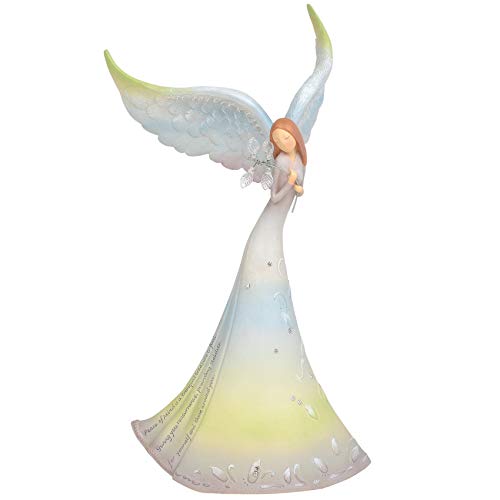 Enesco Piece Peace of Mind Angel Figurine, 8.86 Inch, Multicolor