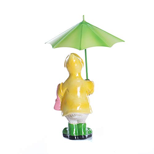 Delton Products Duck With Umbrella 4.3 Inches x 7.1" Inches Resin Collectible Figurines Multicolor