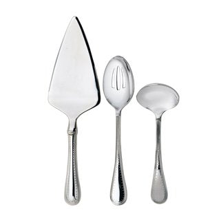 Wedgwood Waterford Cutlery Claremont Flatware 3 Piece Serving Set, Simple silhouettes and soft curves characterize the Claremont collection of stainless steel flatware. Featuring a sleek and simple look, this 3-Piece Serving Set includes a Cake / Pie Serv