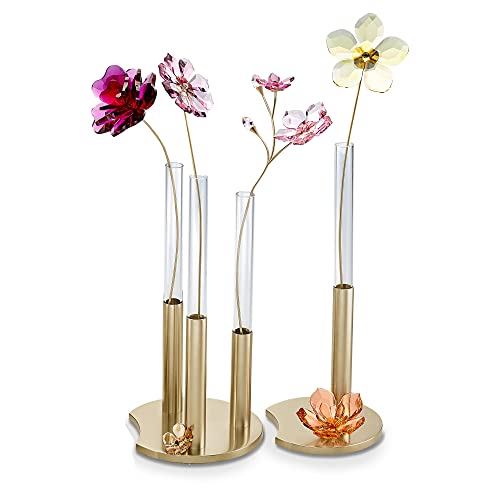 SWAROVSKI Garden Tales Collection, Crystals and Gold Tone-Finish Metal, Flowers, Magnet and Vases