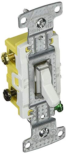 10, Case of Ten, Hubbell Wiring RS315ILW, 15 Amp 125-Volt 3-Way Illuminated Toggle Switch, White. Carton Quantity 10 EA