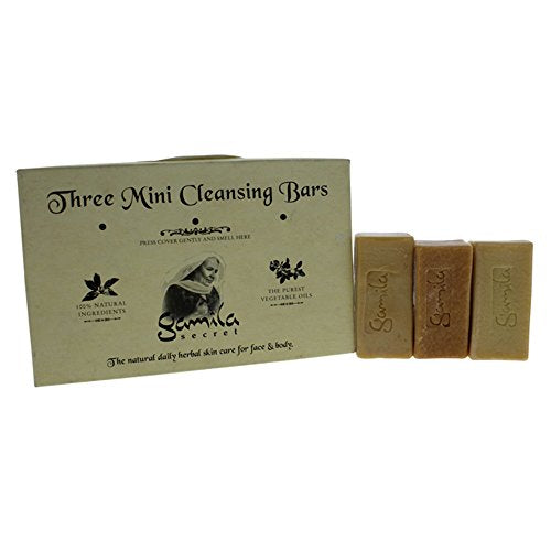 Gamila Secret Three Mini Cleansing Bars Set (Lavender Heaven Mini Bar, Soothing Geranium Mini Bar, Spearmint Sparkle Mini Bar)