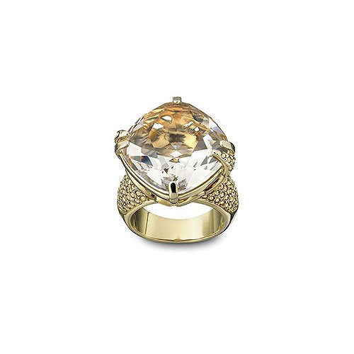 SWAROVSKI Crystal Matador Women's Ring, Yellow Gold with Large Crystal Gem 1065528