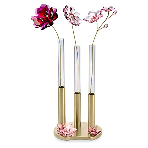 SWAROVSKI Garden Tales Collection, Crystals and Gold Tone-Finish Metal, Flowers, Magnet and Vases