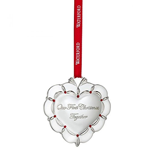 Waterford 2016 Our First Christmas Together Heart Silver Ornament Decoration New