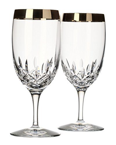 Waterford Lismore Essence Platinum Band Iced Beverage Pair