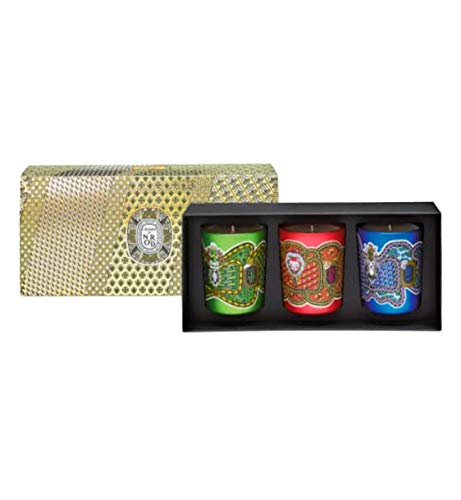 DIPTYQUE holiday 2018 Candle Trio Sapin de Lumière, Amande Exquise, Baume de Ambre 6.5oz each.