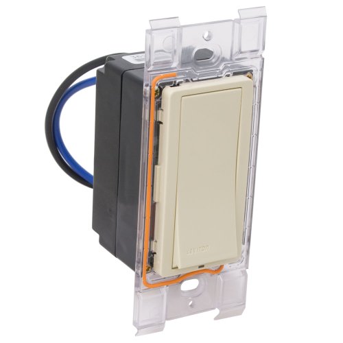 Leviton WSS10-GDI Wireless Momentary Switch Relay, No Neutral, 120-277V, 1-Pole, Ivory