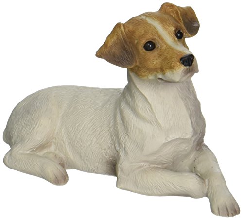 Sandicast Original Size Brown and White Jack Russell Terrier Sculpture