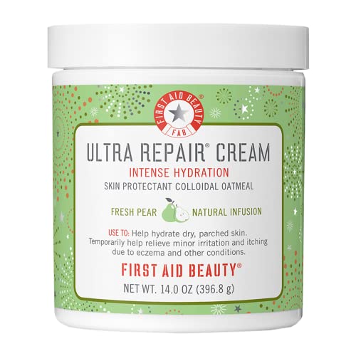 First Aid Beauty Ultra Repair Cream Intense Hydration Moisturizer for Face and Body 14 oz