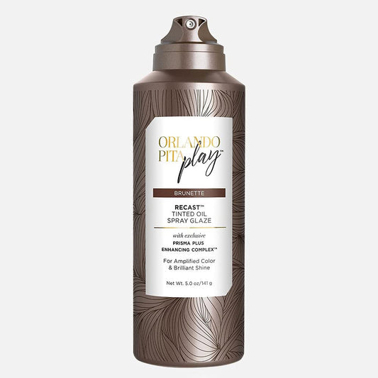 ORLANDO PITA PLAY Recast Tinted Oil Spray Glaze, Quickly Refreshes Color & Adds A High-Shine Finish, Brunette, 5.2 Oz