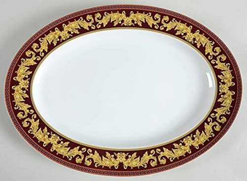 Rosenthal Versace, Medusa Iconic Heroes Platter, Large Serving Tray, 16 X 11 3/4 inch, Multi Color