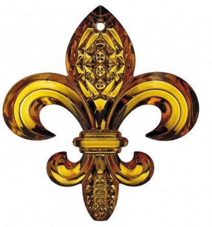 Waterford 2014 Fleur De Lys Ornament, Amber