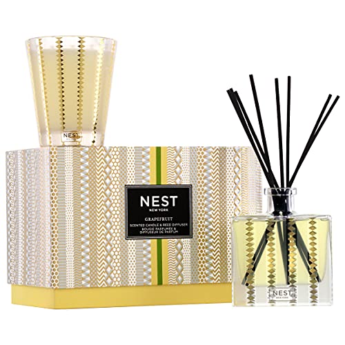 NEST New York Grapefruit Classic Candle & Reed Diffuser Set