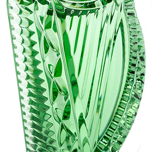 Waterford Crystal Green Harp, 5" Wedge Cut Sculpture Collectible, Gift