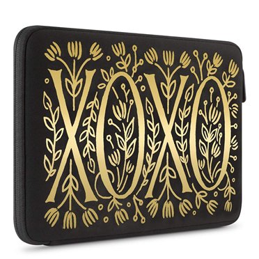 Belkin F7P345 Tanamachi XOXO Laptop Sleeve Case 11.6" New Black and Gold for Tablets