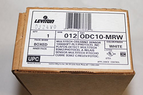 Leviton ODC10-MRW Multi-Tech 1000 Sq. Ft. Ceiling Mount Occupancy Sensor