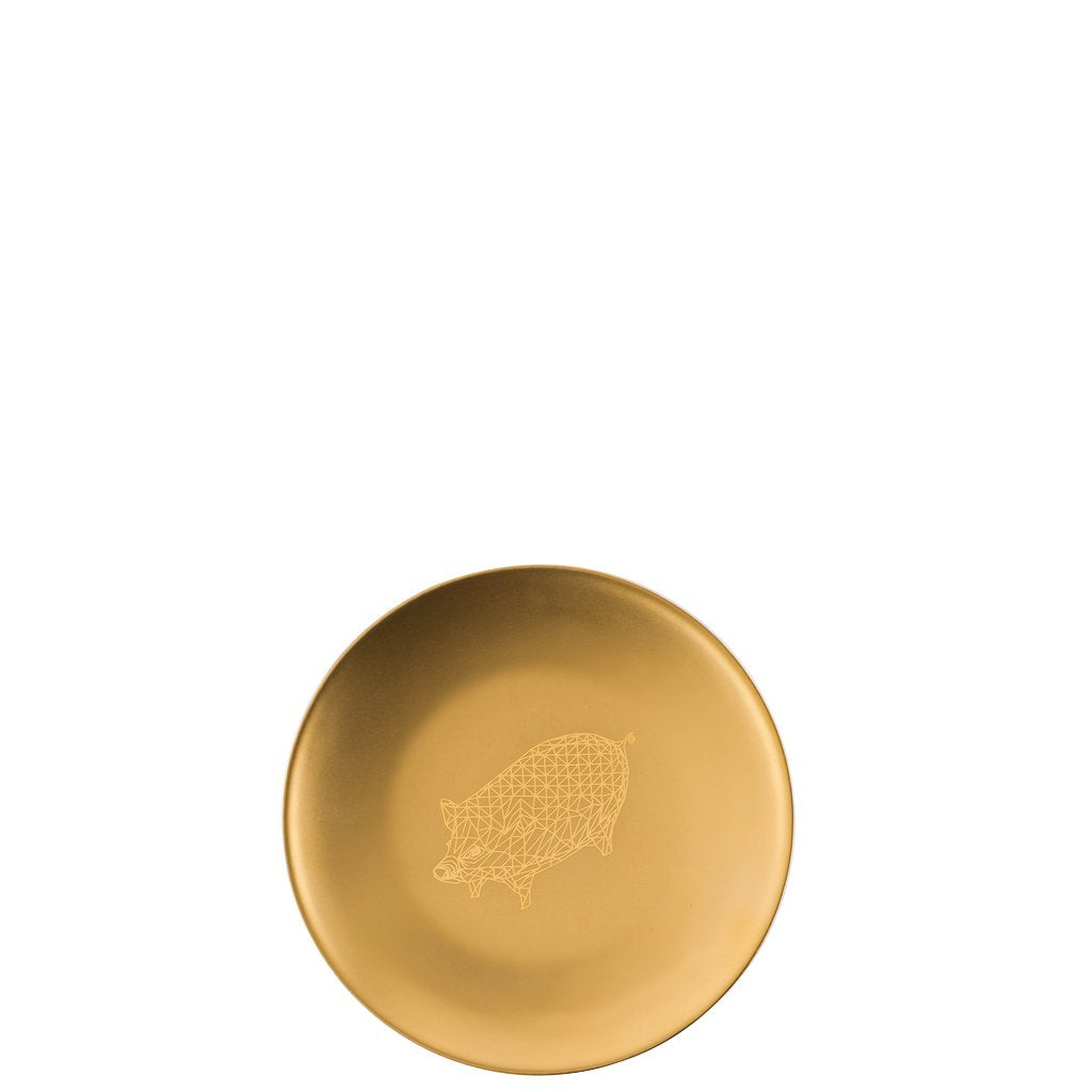 Rosenthal TAC Gold Bread & Butter Plate Palazzo RORO II Piglet, Premium porcelain New in Gift Box