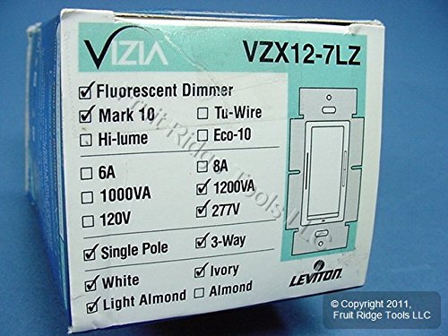 White Ivory Lt Almond Vizia Fluorescent Dimmer