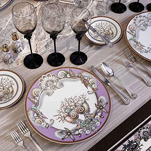 Rosenthal Versace Etoiles de la Mer Versace Beige Purple Diner Plate 10.5 inch