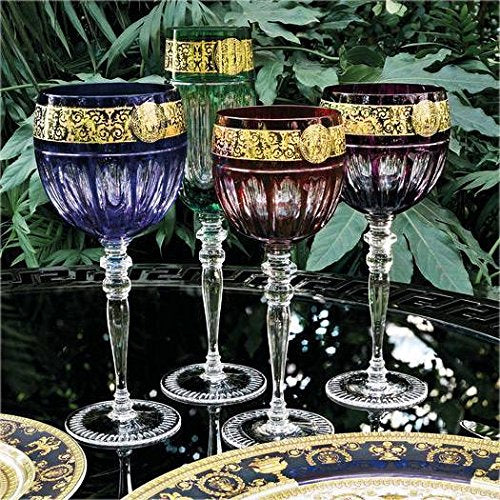 BACCARAT LEAD CRYSTAL BYZANCE 24 CARAT GOLD WATER GOBLET NO 1. STEMWARE Model # 2106008