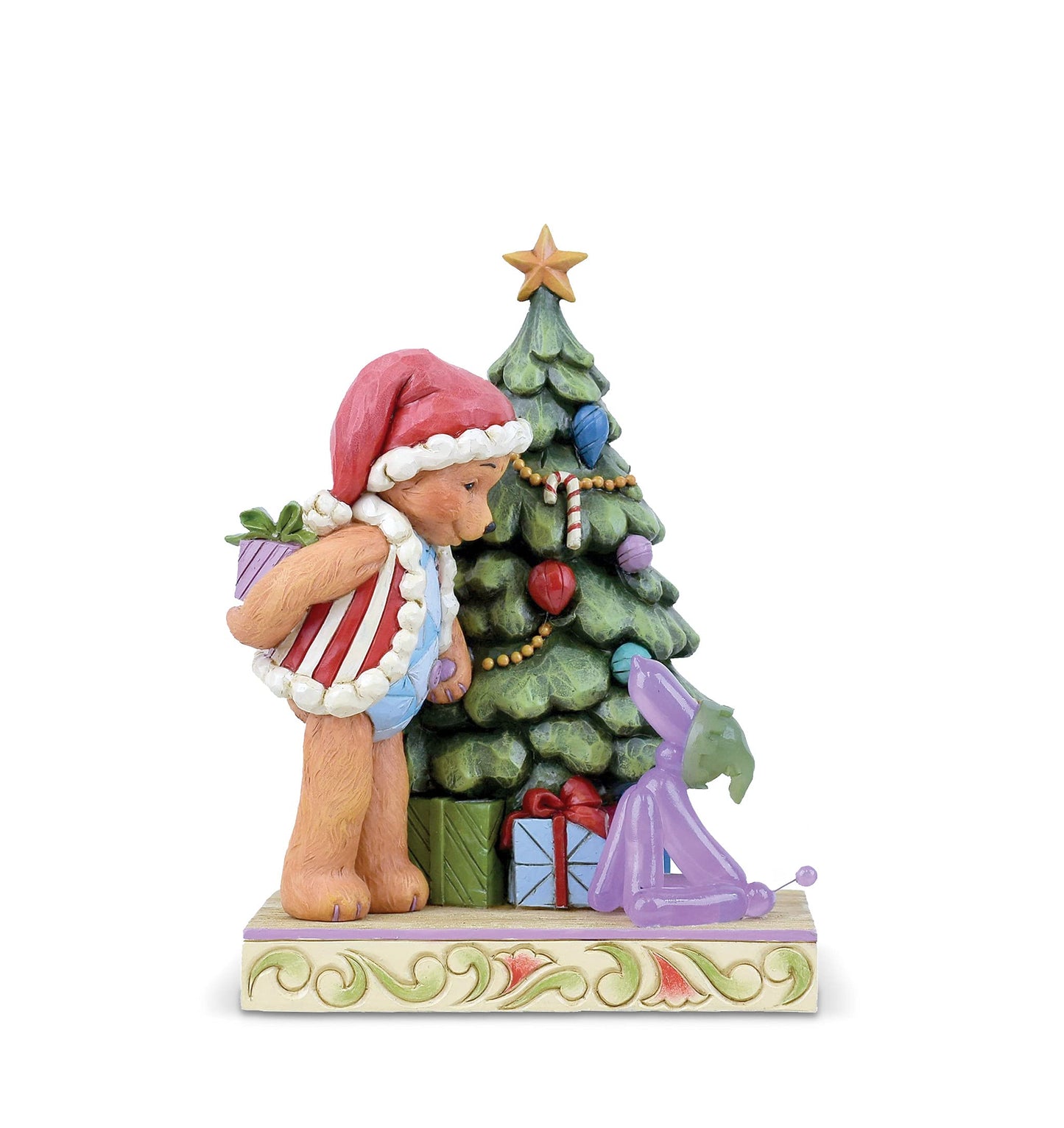 Enesco Jim Shore Button and Squeaky Hiding Present Christmas Tree Figurine, 5.7 Inch, Multicolor