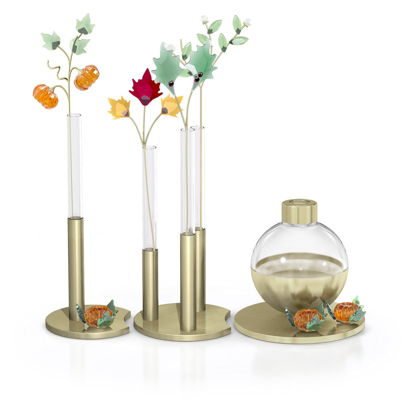 SWAROVSKI Garden Tales Collection, Crystals and Gold Tone-Finish Metal, Flowers, Magnet and Vases