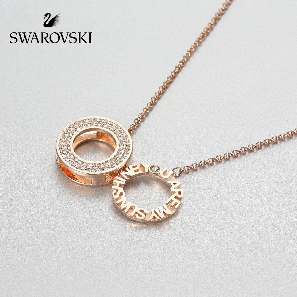 SWAROVSKI ADMIRATION 18K ROSE GOLD-PLATED CRYSTAL PENDANT NECKLACE 5290144