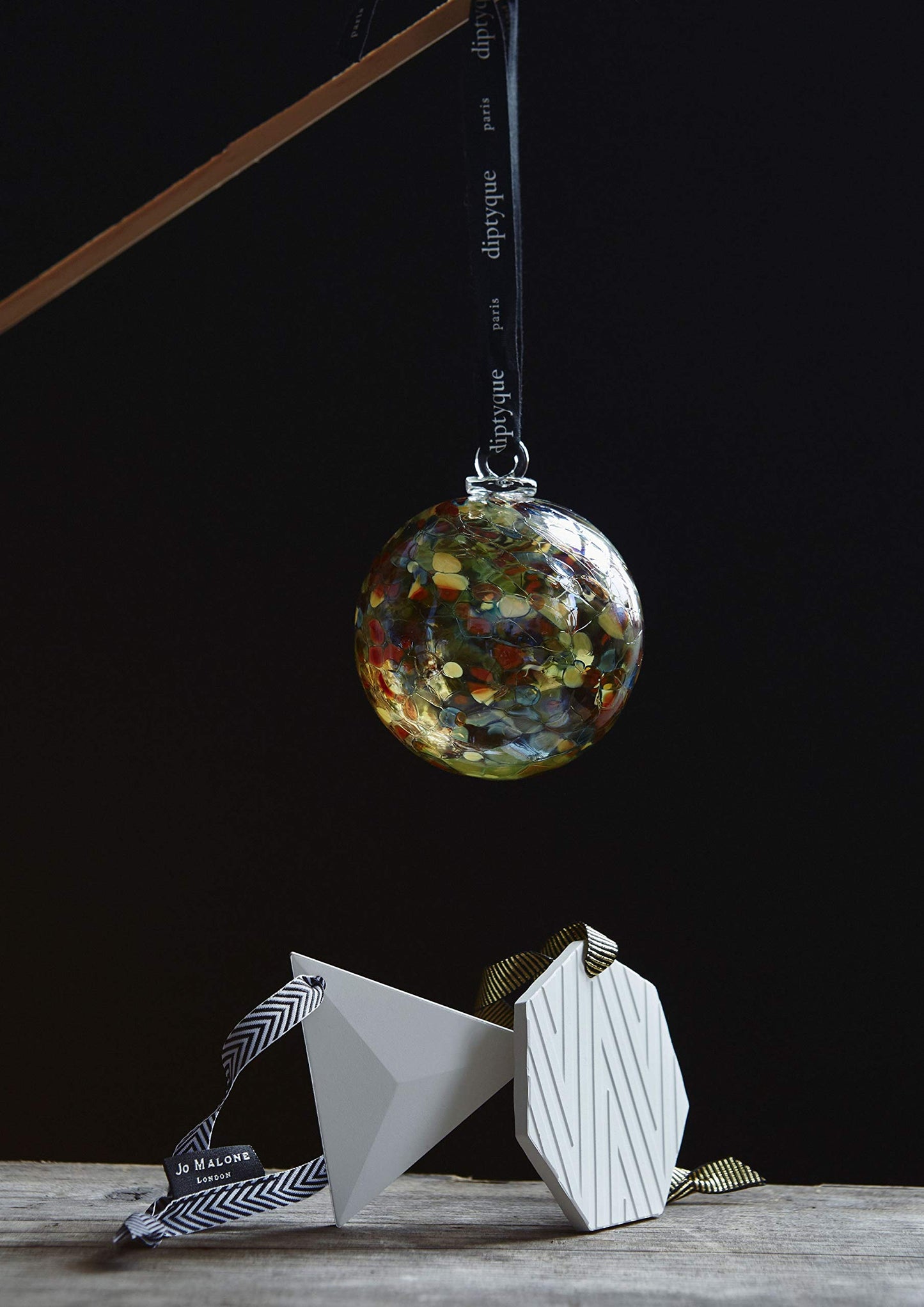 Diptyque Boule De Verre Multi-Colored Glass Ball Ornament, Diptyque - Christmas Collection Glass Ball. with Diptyque Gift Boxed, Model # BZ17BALL